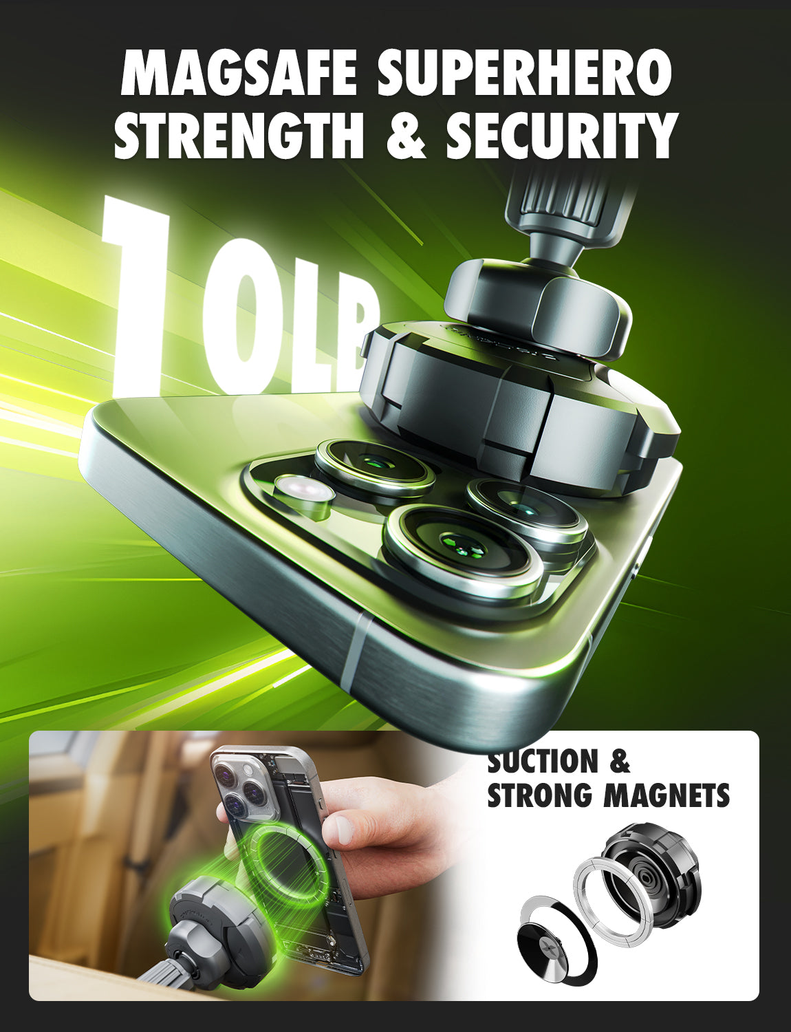 Bracketron MagAlign Max Magnetic MagSafe Car Vent Phone Mount