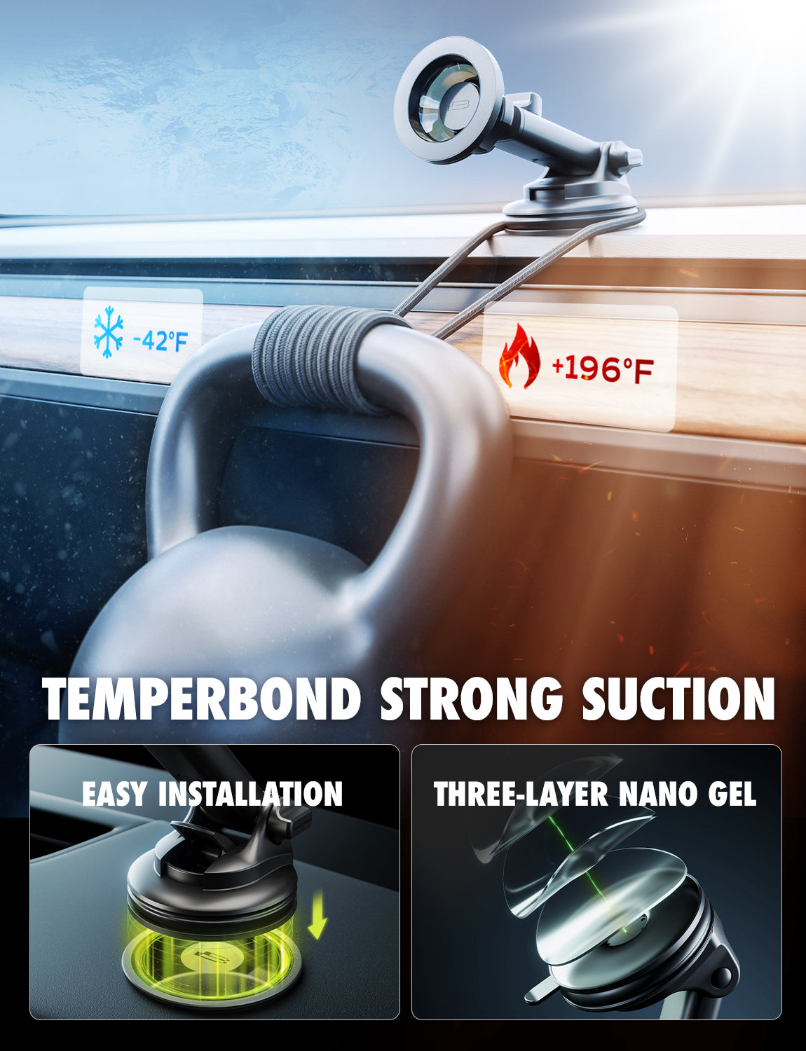 Bracketron MagAlign Pro Extend Window, Dash & Vent Mount