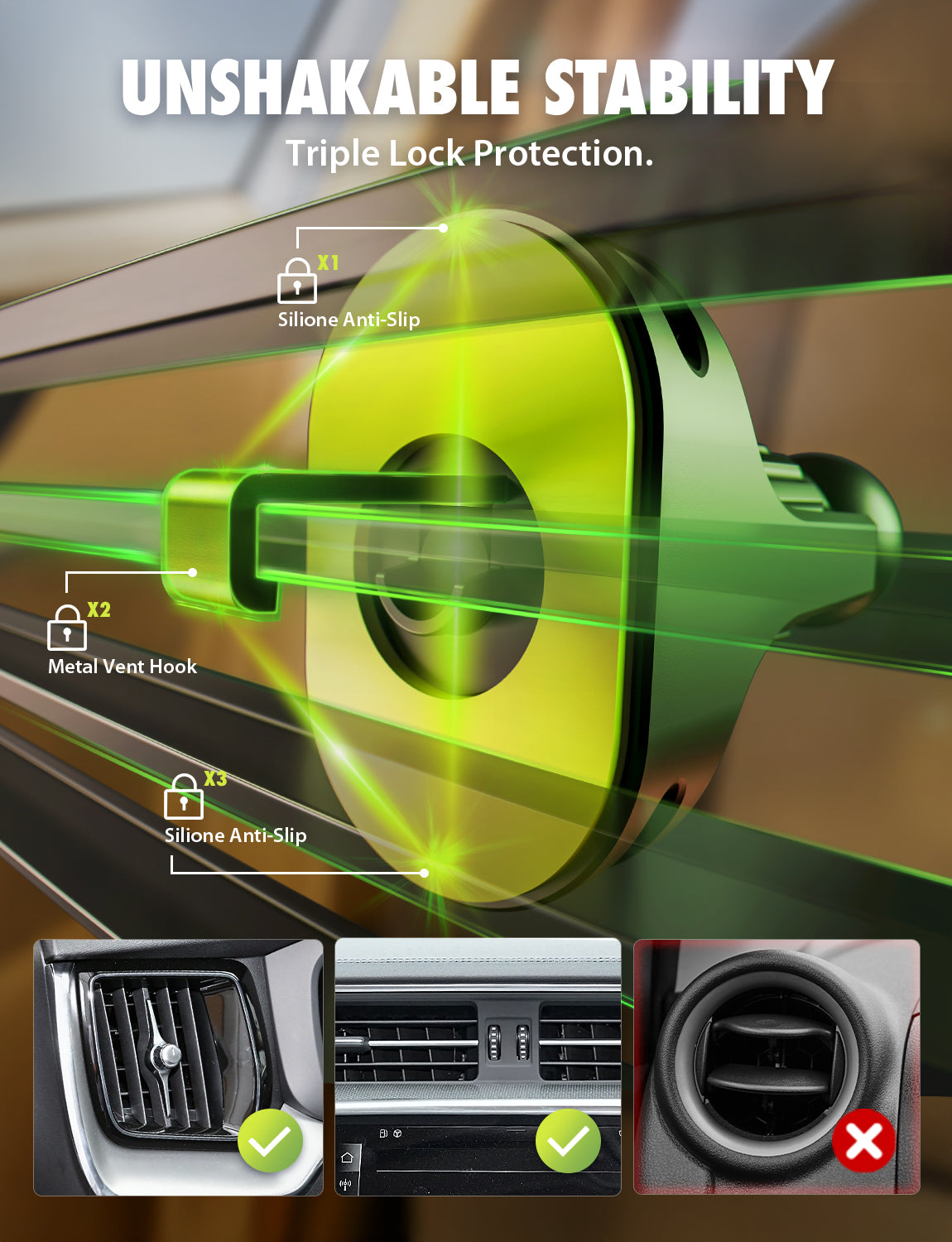 Bracketron MagAlign Max Magnetic MagSafe Car Vent Phone Mount