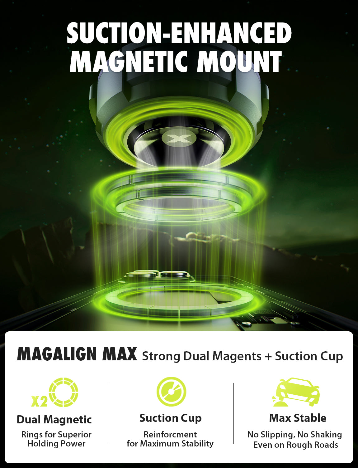 Bracketron MagAlign Max Magnetic MagSafe Car Vent Phone Mount