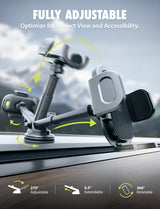 Bracketron TripGrip 2.0 Car Phone Holder – Dashboard & Windshield Mount with Telescopic Arm