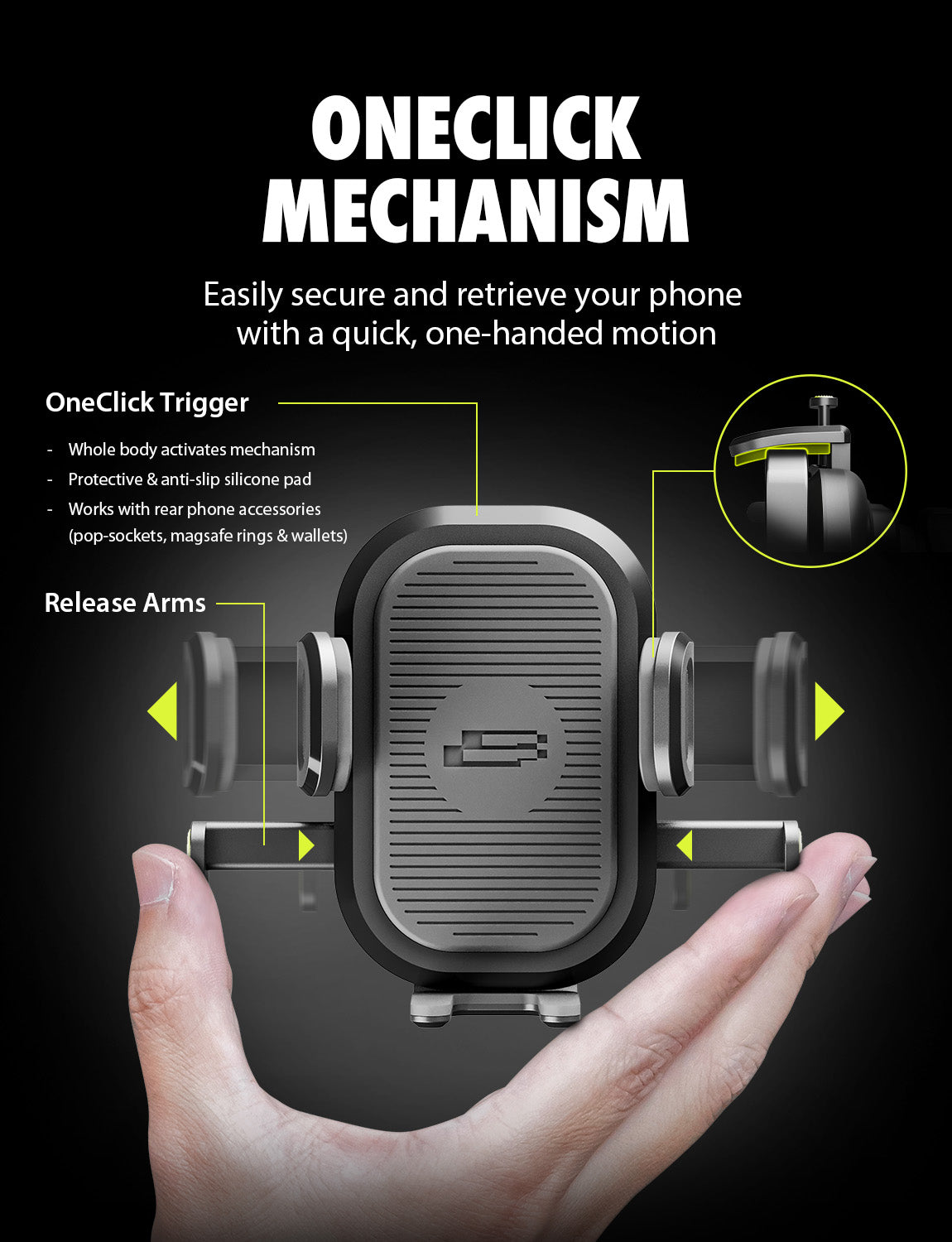 Bracketron OneClick Pivot Phone Mount