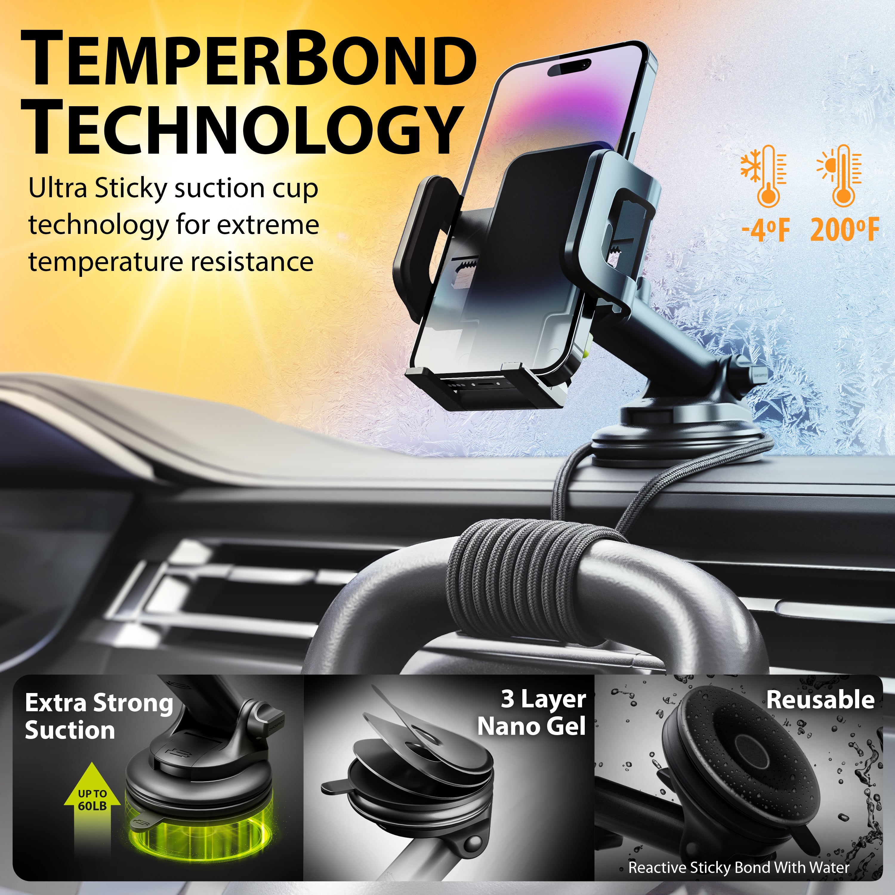 Bracketron TripGrip 1.0 Extend Window, Dash & Vent Mount