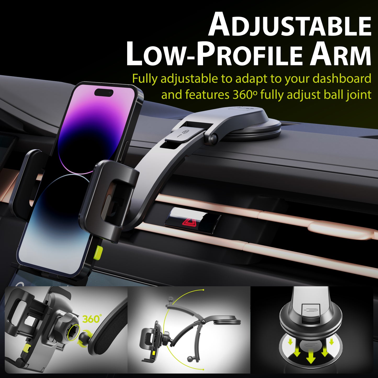 Bracketron TripGrip 1.0 Wave Low-Profile Dash Mount