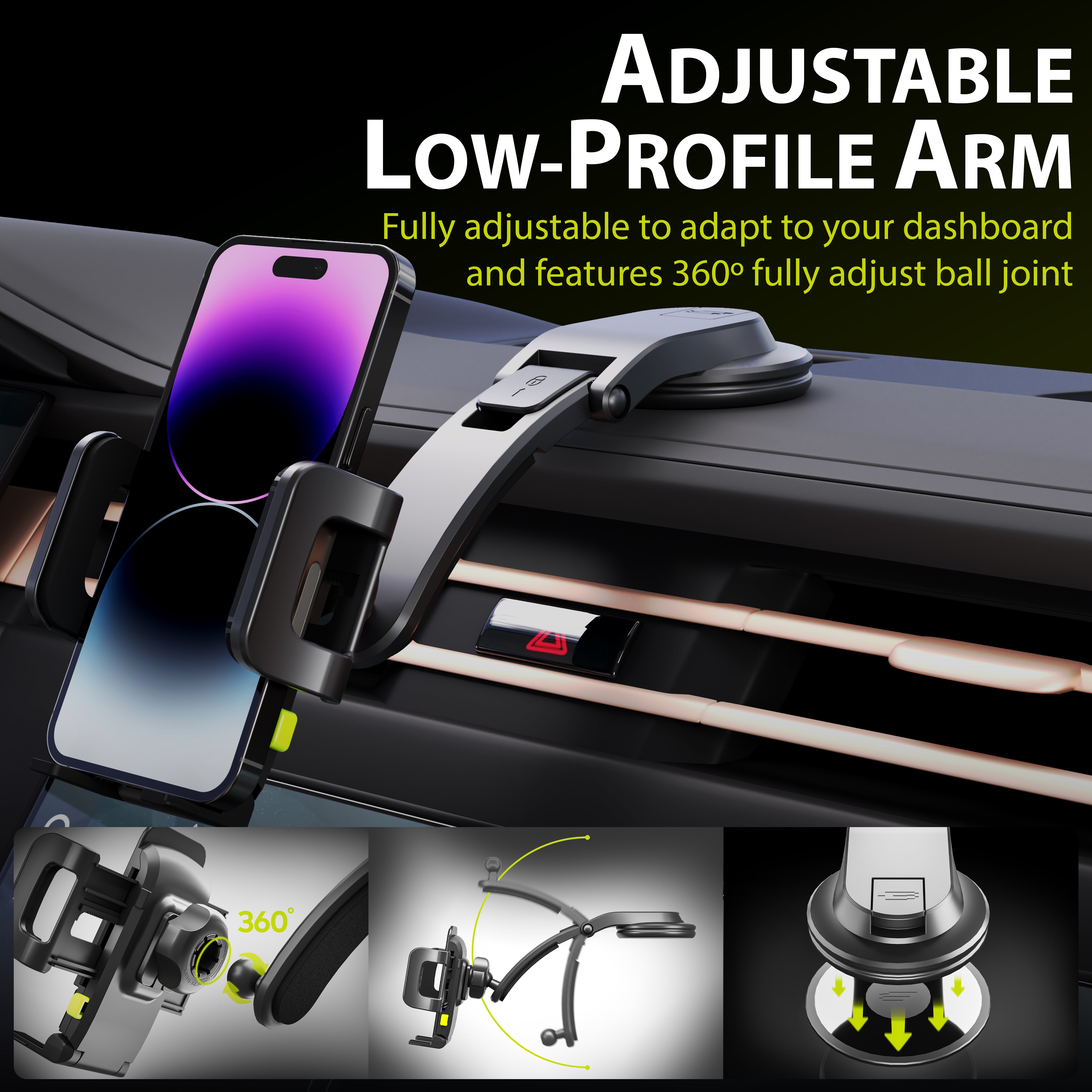 Bracketron TripGrip Wave Low-Profile Dash Mount