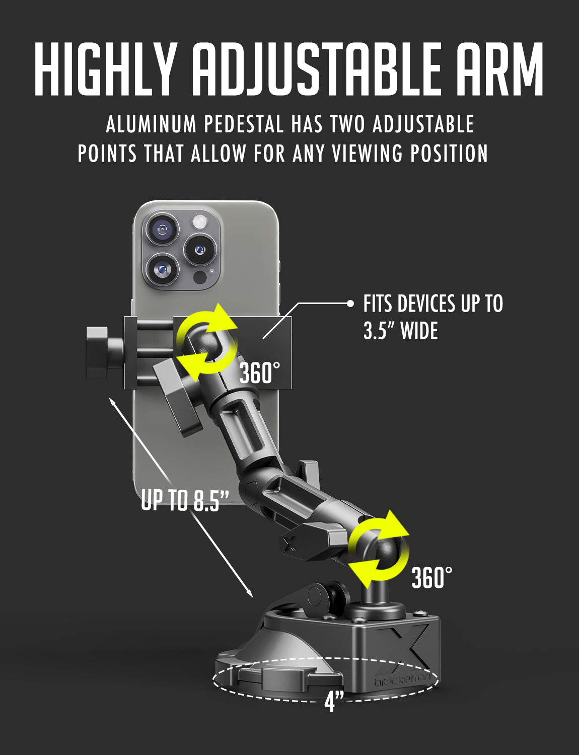 Bracketron X Heavy Duty Aluminum Cell Phone Dock PRO