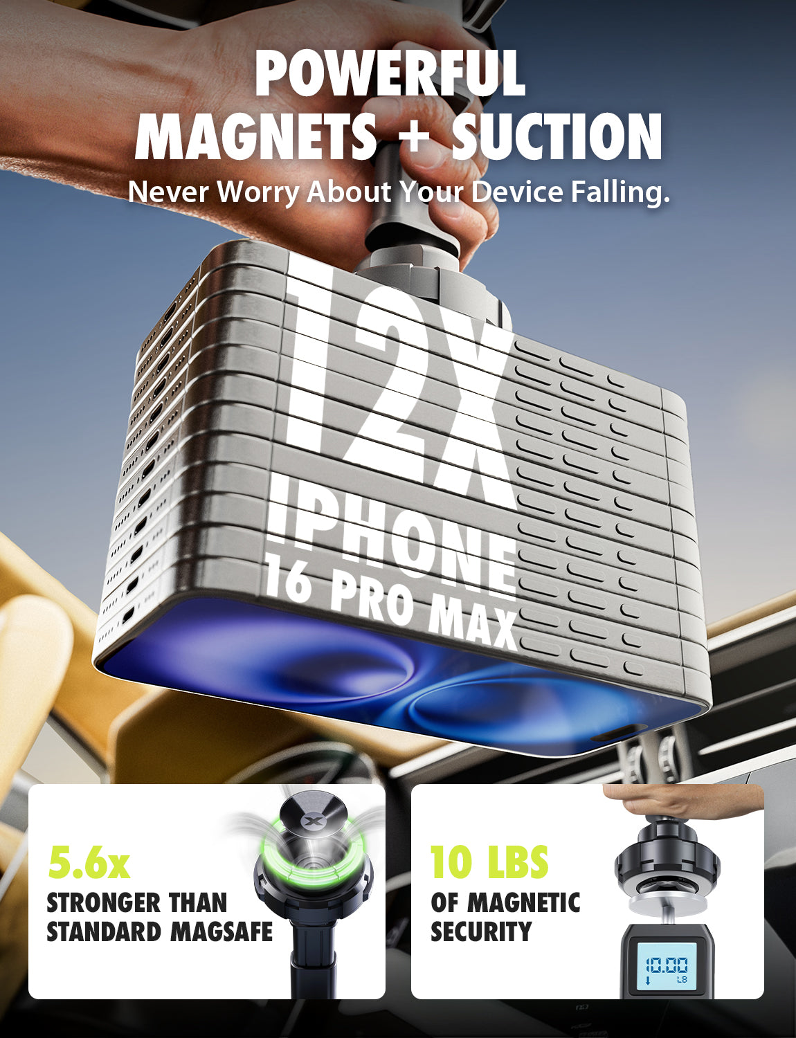 Bracketron MagAlign Max Magnetic MagSafe Car Phone Mount