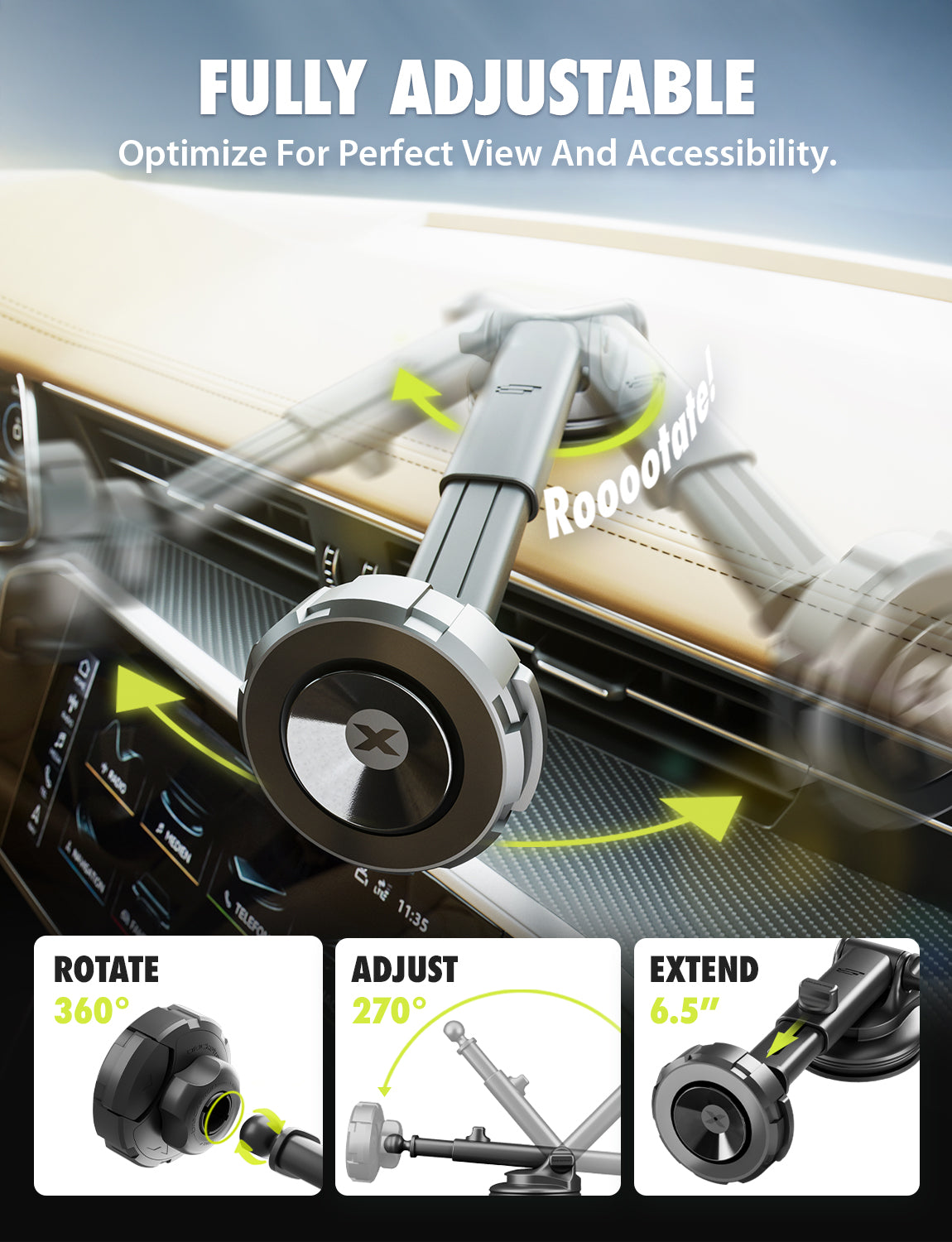 Bracketron MagAlign Max Magnetic MagSafe Car Phone Mount