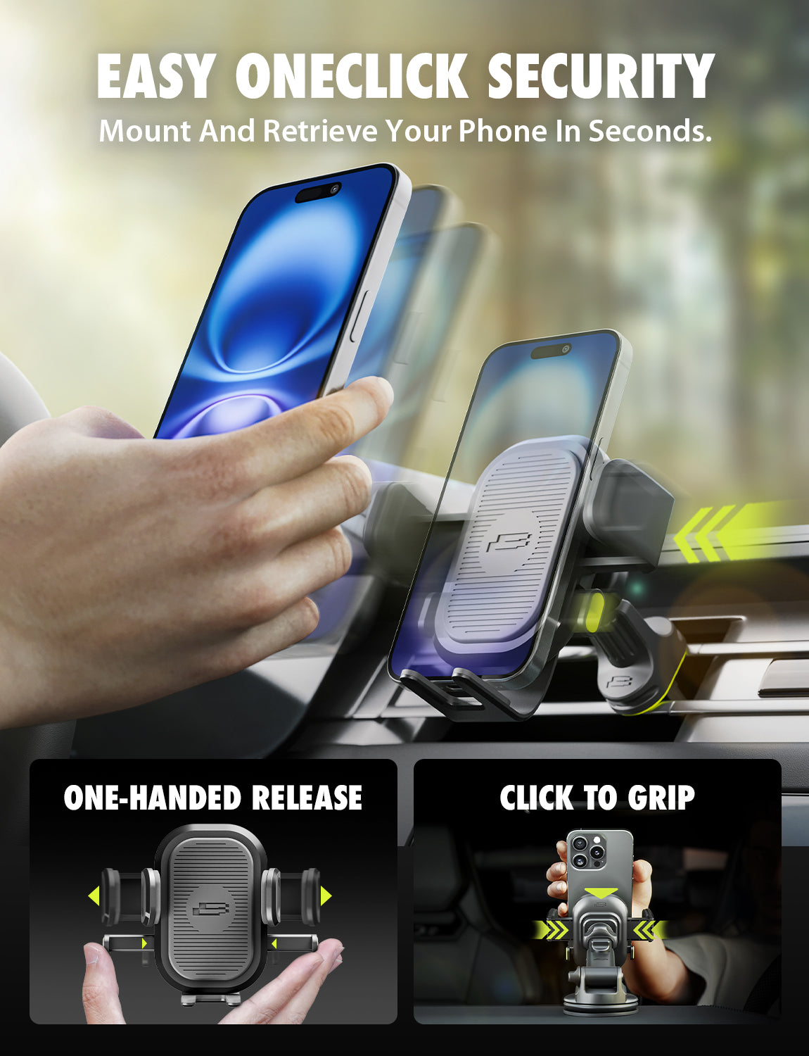Bracketron OneClick Extend Car Cell Phone Mount