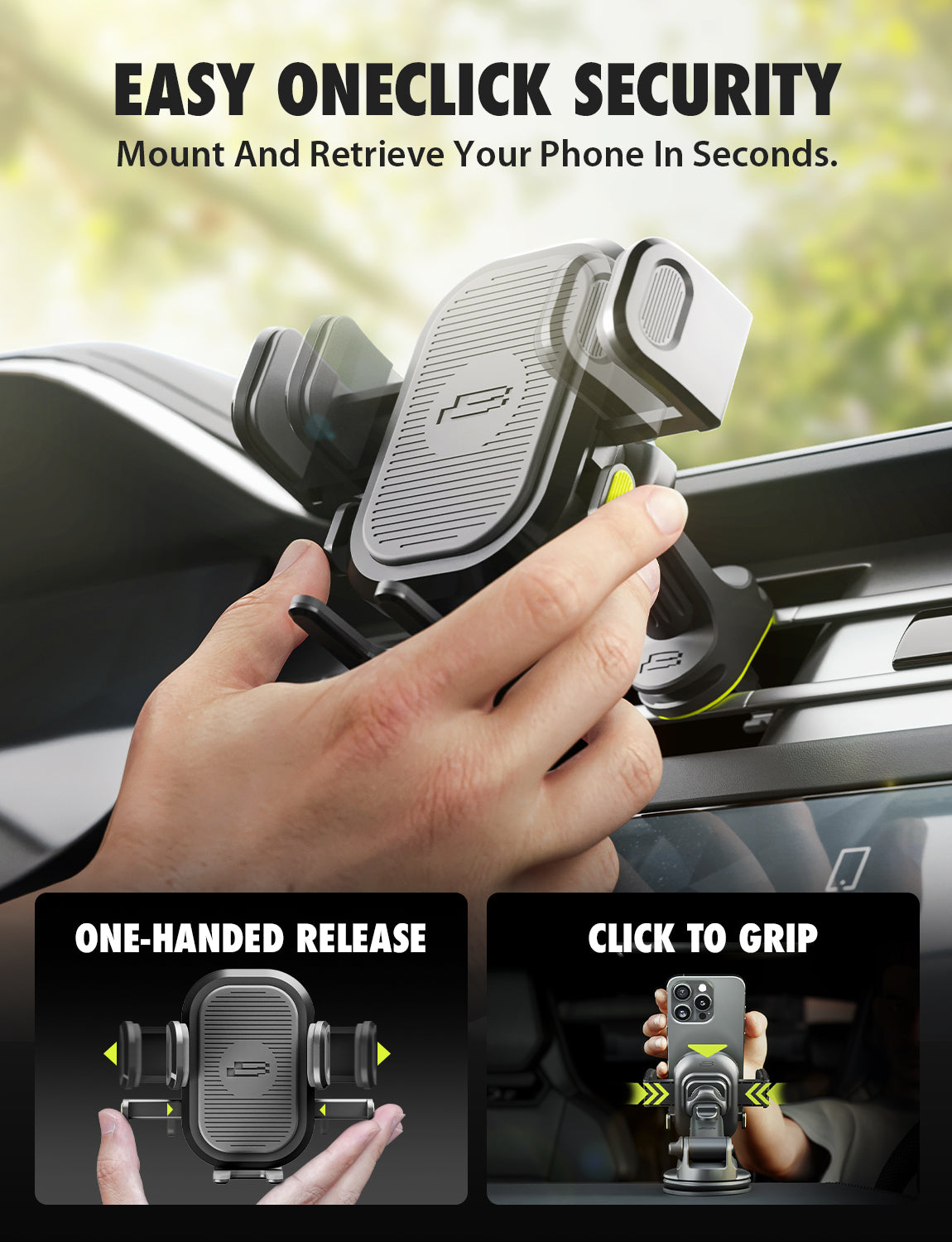 Bracketron OneClick Extend Car Cell Phone Mount