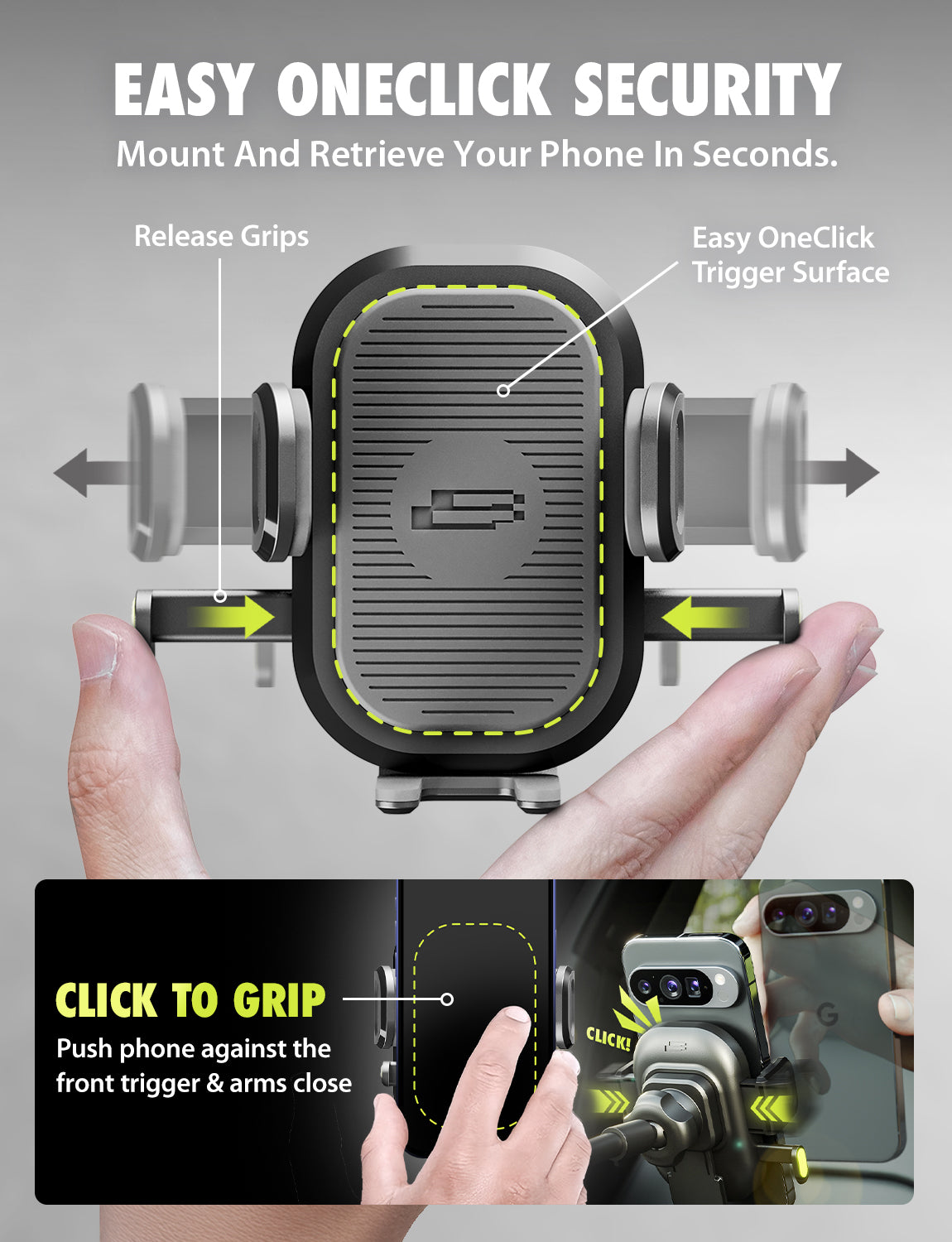 Bracketron OneClick Extend Car Cell Phone Mount