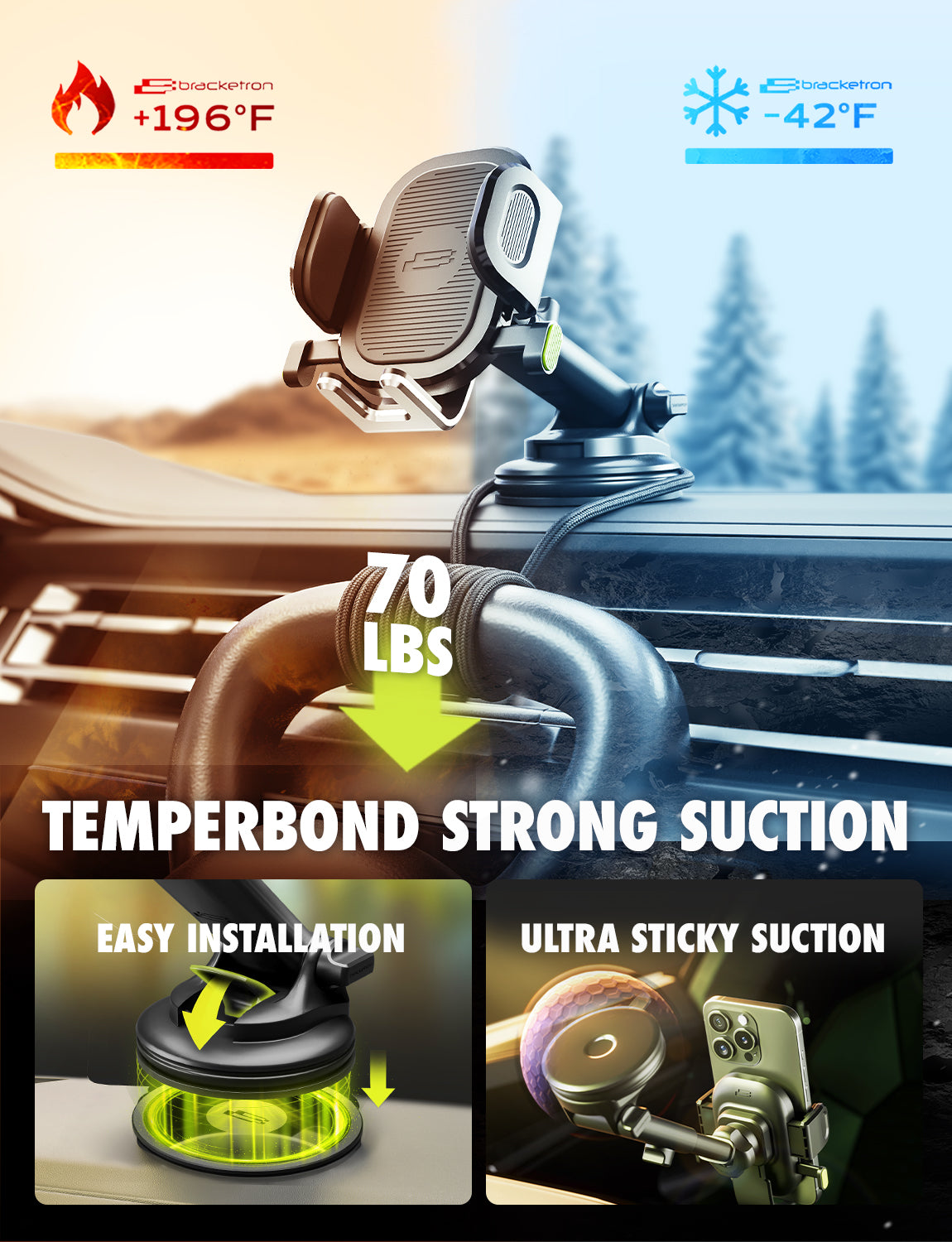Bracketron OneClick Extend Car Cell Phone Mount