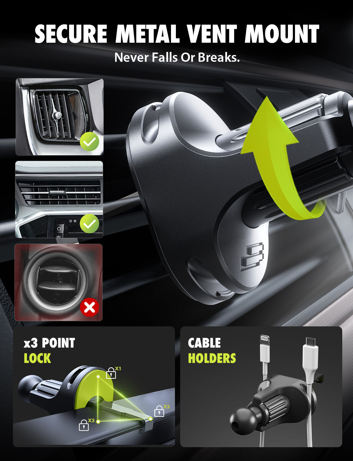 Bracketron OneClick Extend Car Cell Phone Mount