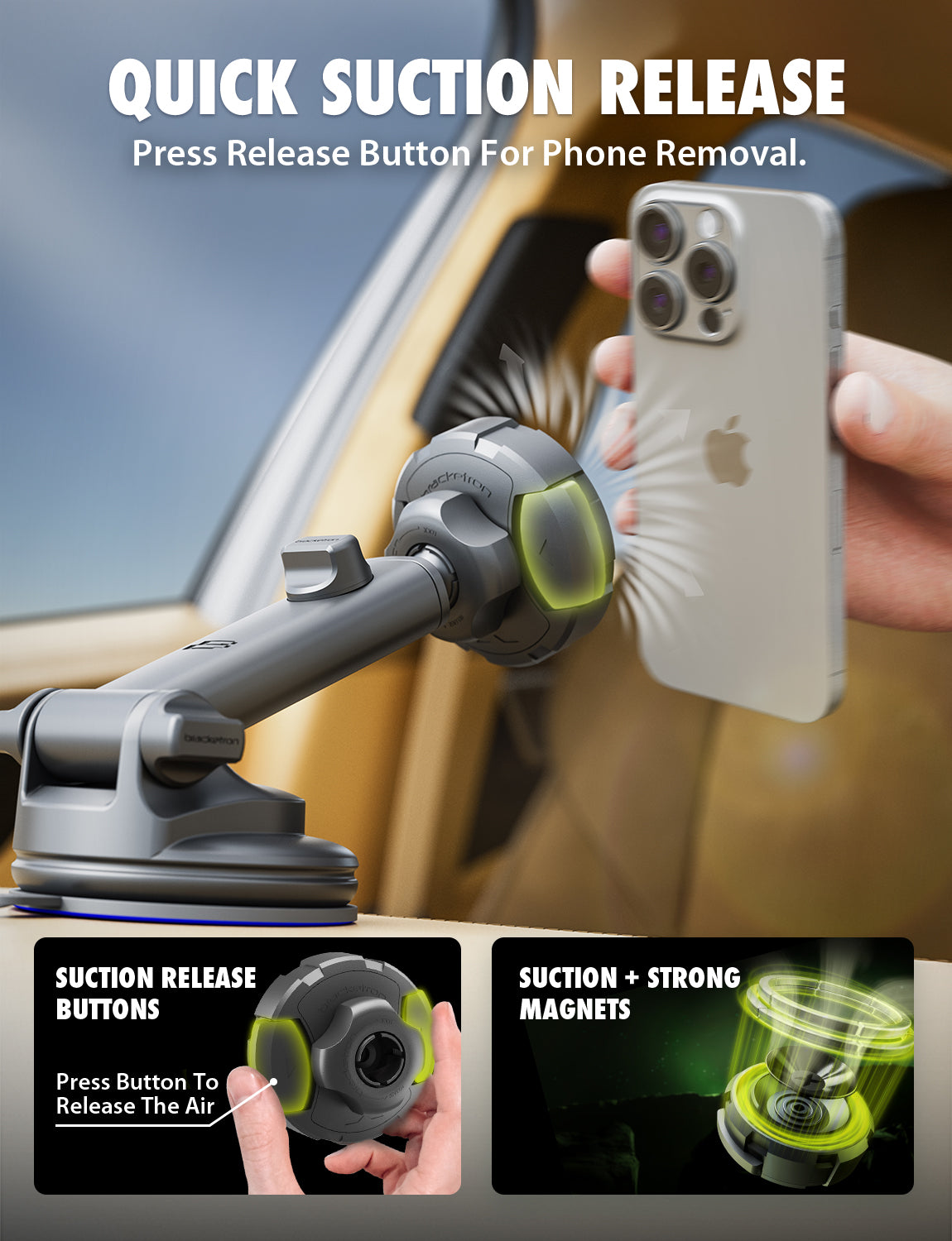 Bracketron MagAlign Max Magnetic MagSafe Car Phone Mount