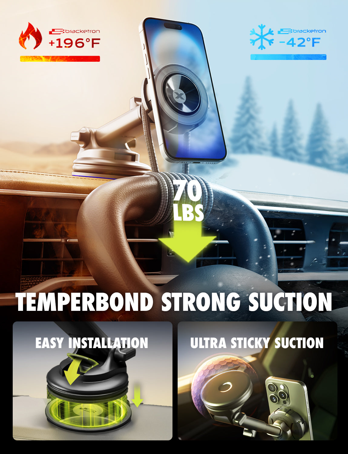 Bracketron MagAlign Max Magnetic MagSafe Car Phone Mount