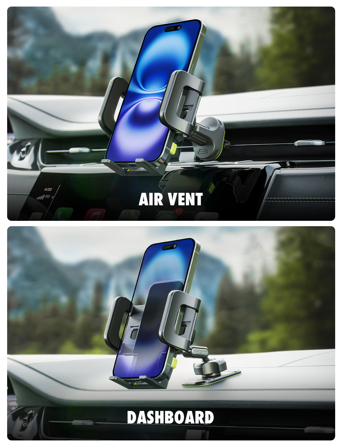 Bracketron TripGrip 1.0 2-in-1 Car Phone Mount, Vent & Dash Holder