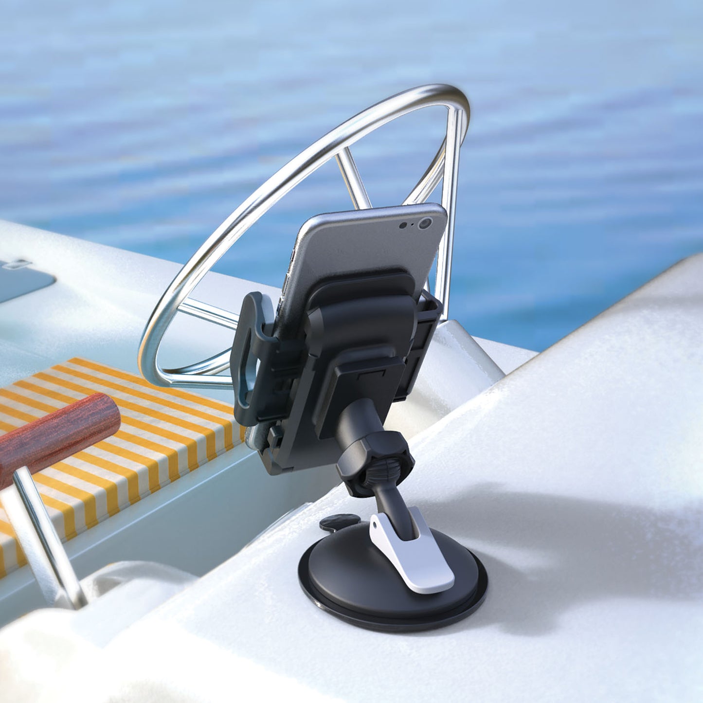 fishing rod phone holder Bracketron Griplox Waterproof Suction Boat Mount Phone Holder – BRACKETRON