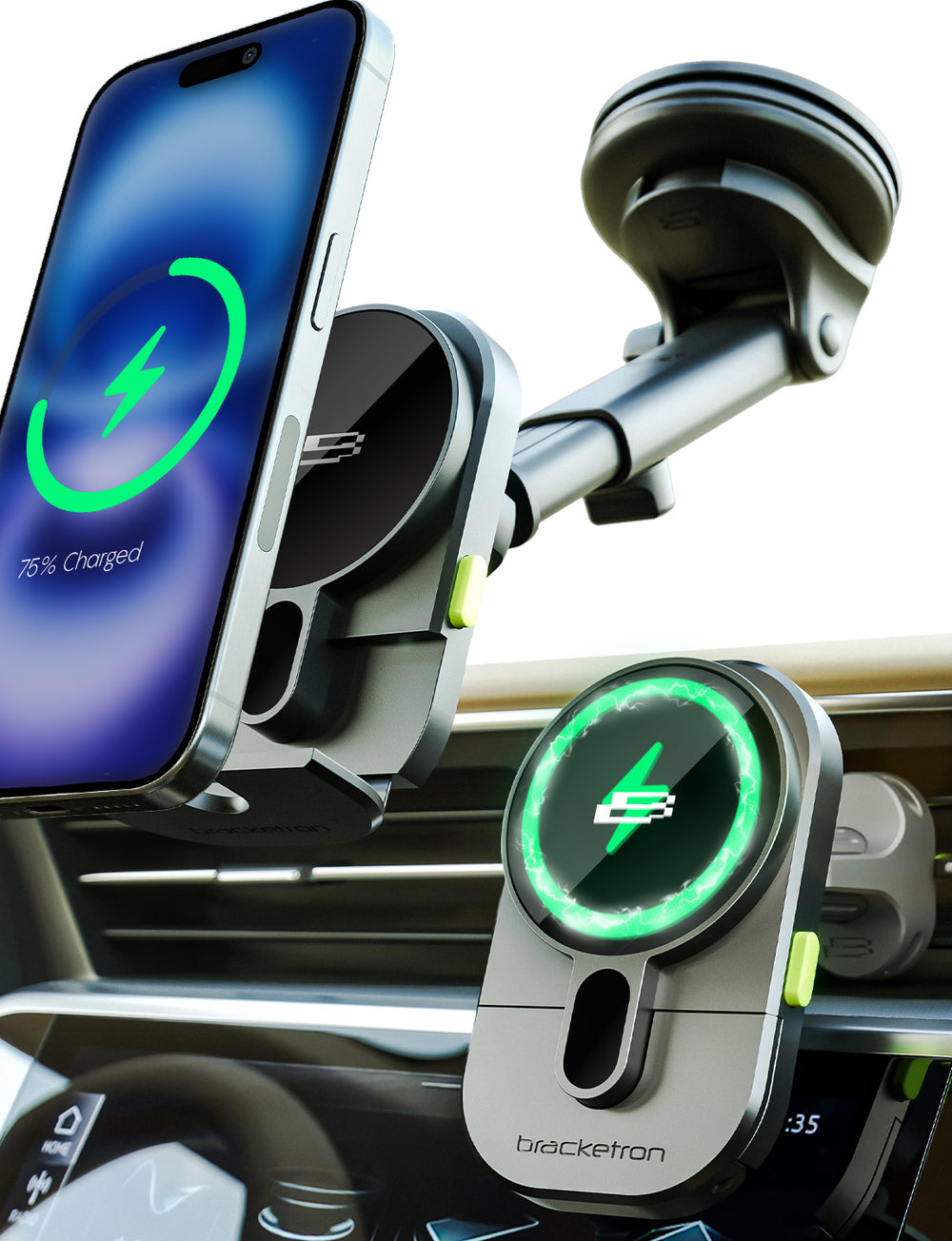 Bracketron PwrUp MagAlign Extend Car Cell Phone Mount