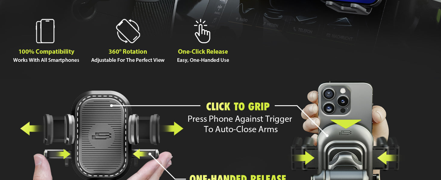 Bracketron OneClick Dash Phone Mount for Car Dashboard desktop feature image 2