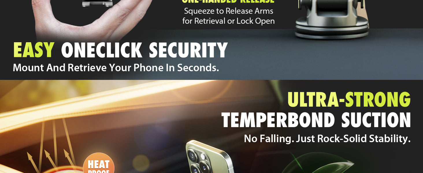 Bracketron OneClick Dash Phone Mount for Car Dashboard desktop feature image 3