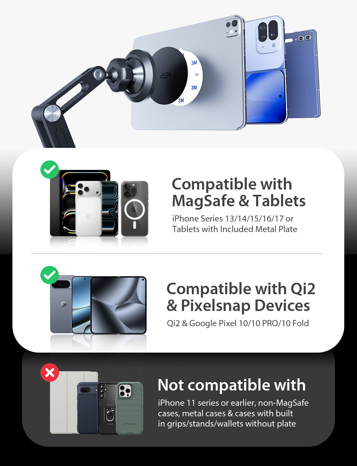 Bracketron MagAlign PRO Magnetic Suction Tablet Stand