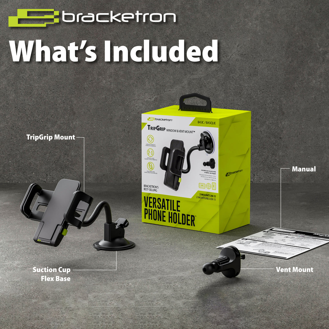 Bracketron TripGrip 1.0 Window and Vent Mount Combo