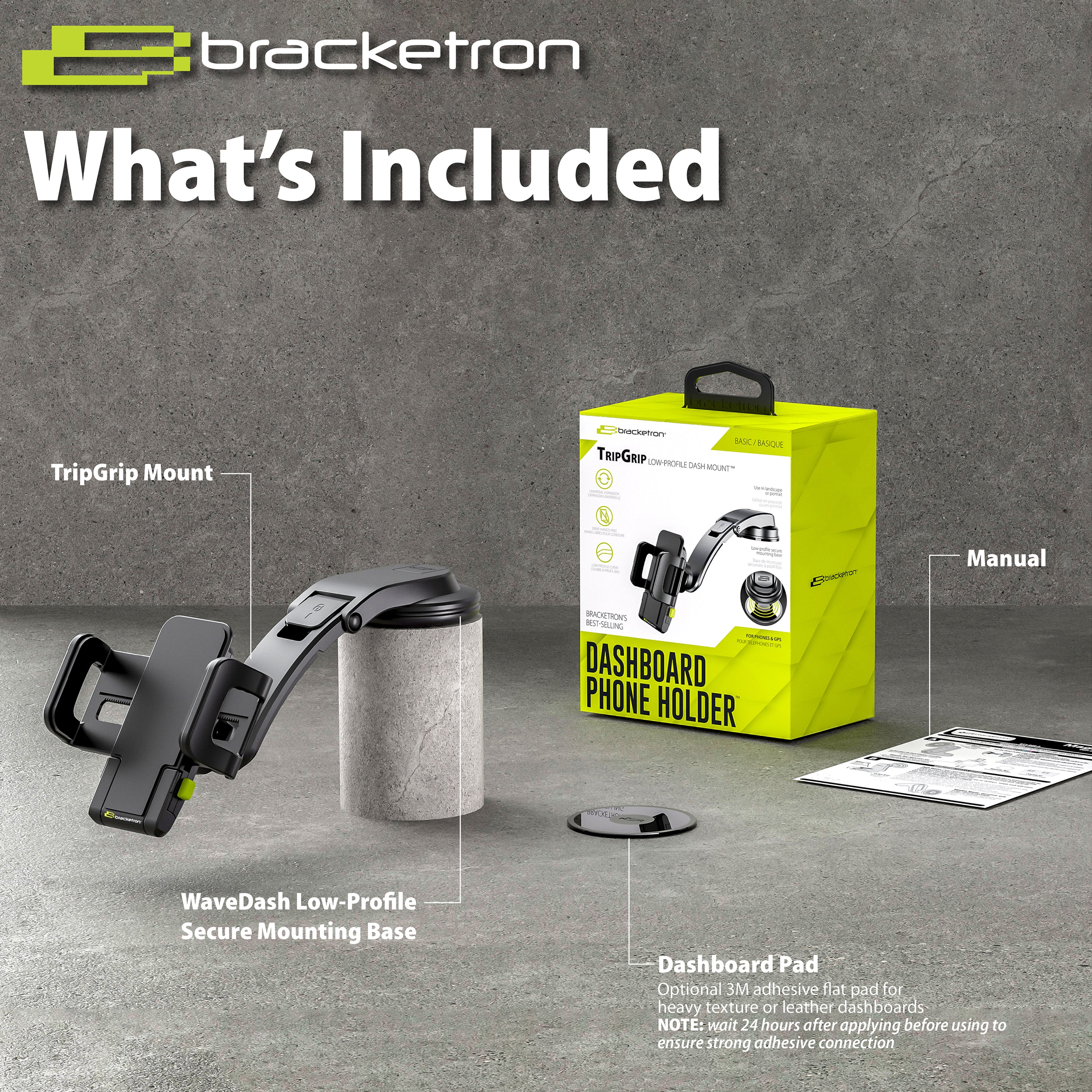 Bracketron TripGrip Wave Low-Profile Dash Mount