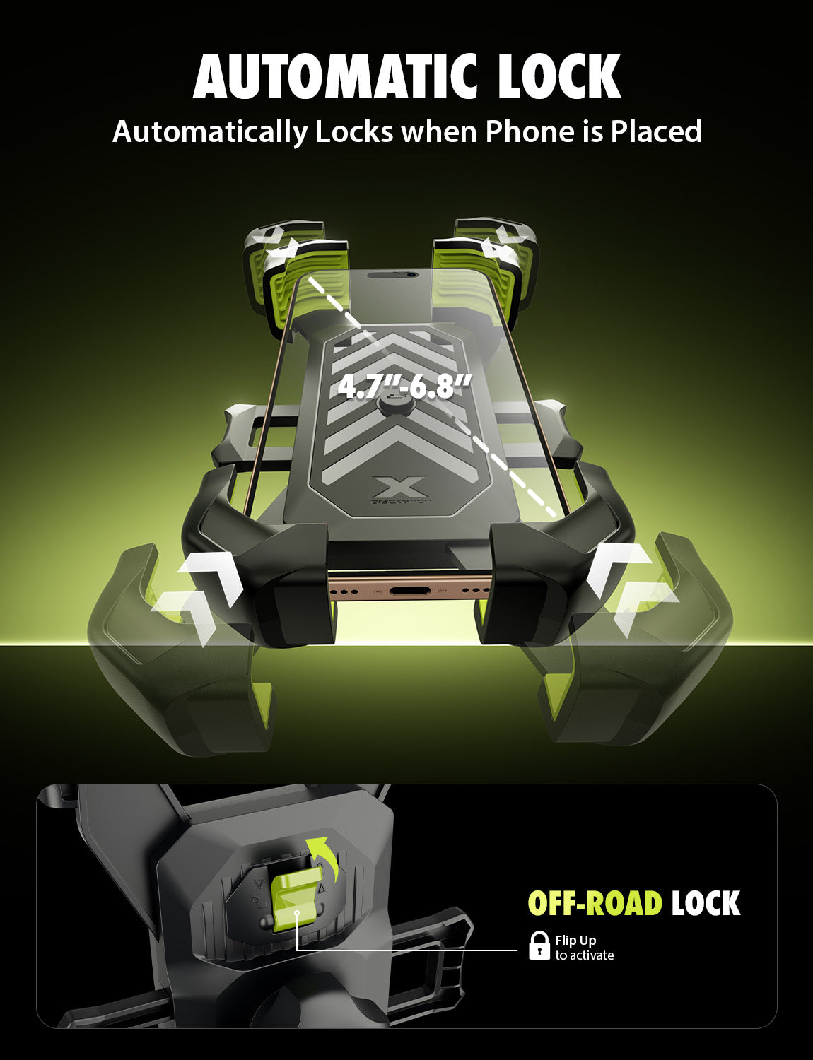 Bracketron HD X-LOCK Handlebar Phone Mount