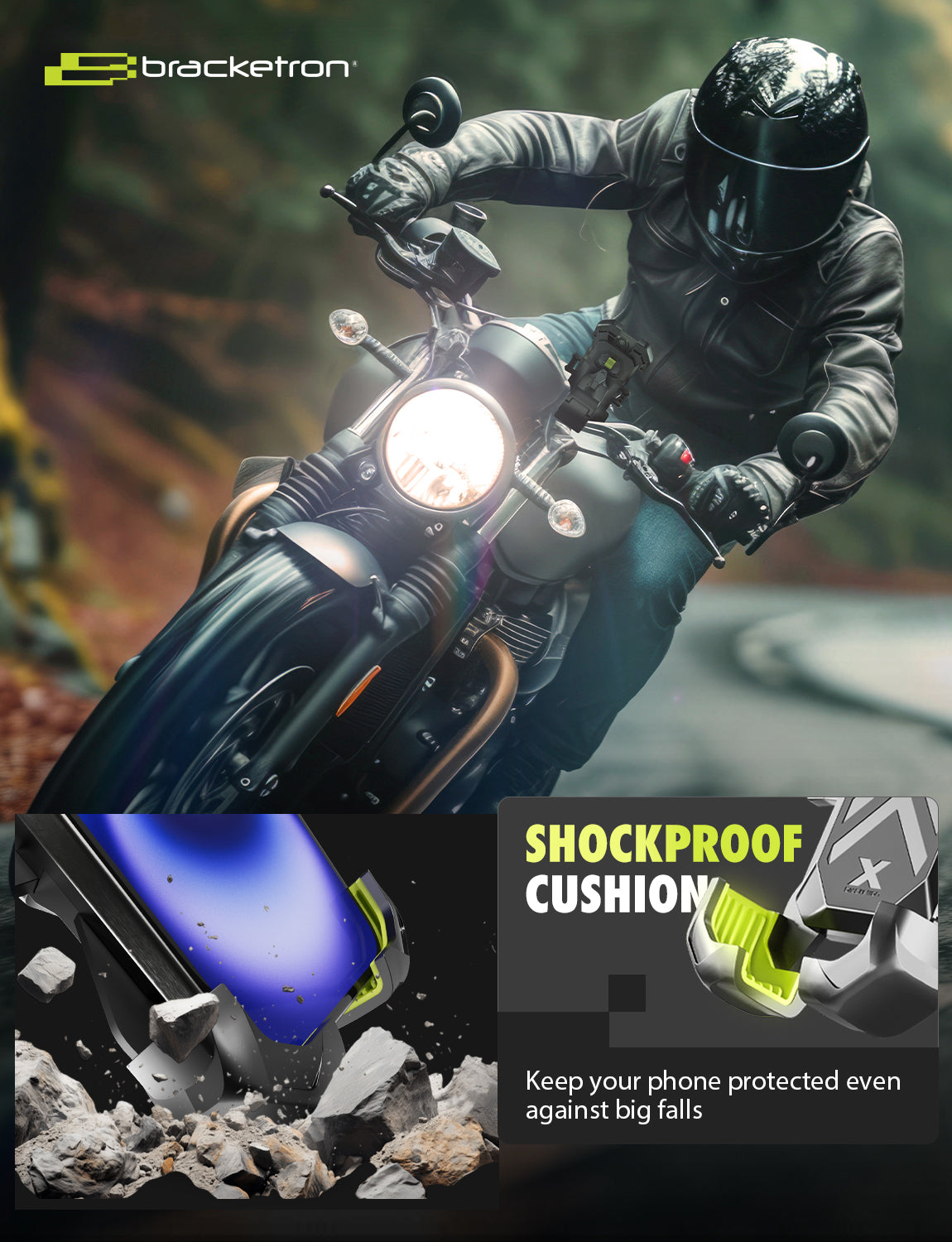 Bracketron HD X-LOCK Handlebar Phone Mount