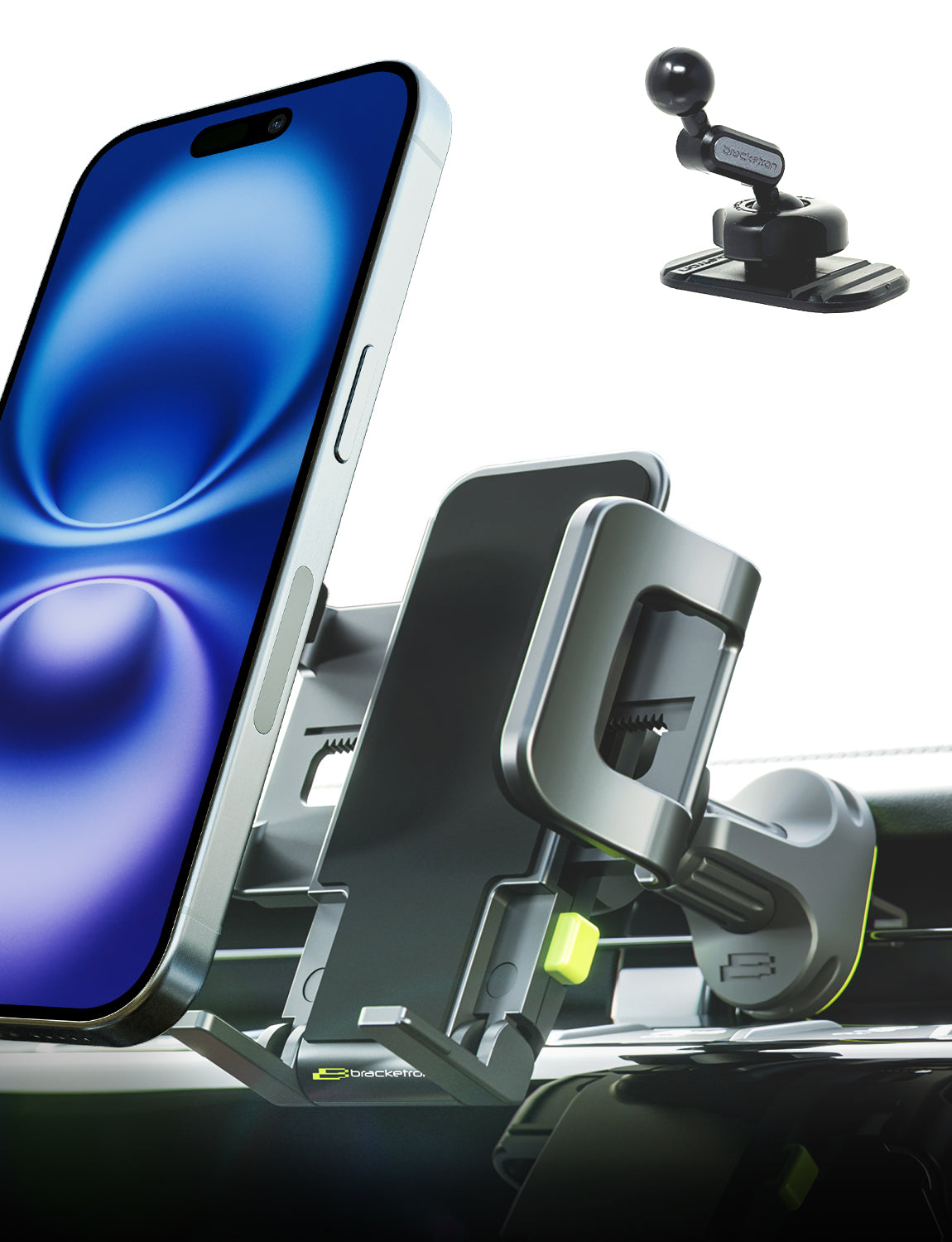 Bracketron TripGrip 1.0 2-in-1 Car Phone Mount, Vent & Dash Holder