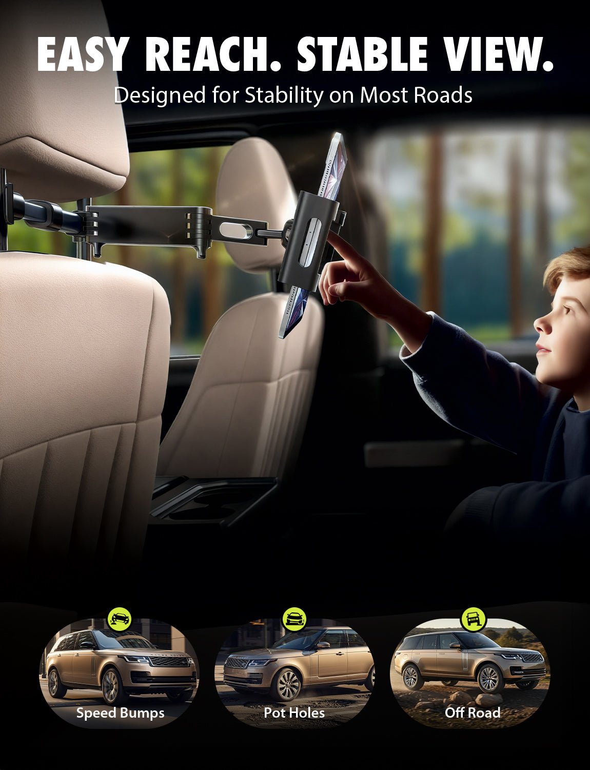 Bracketron TekGrip XL Car Tablet Headrest Mount
