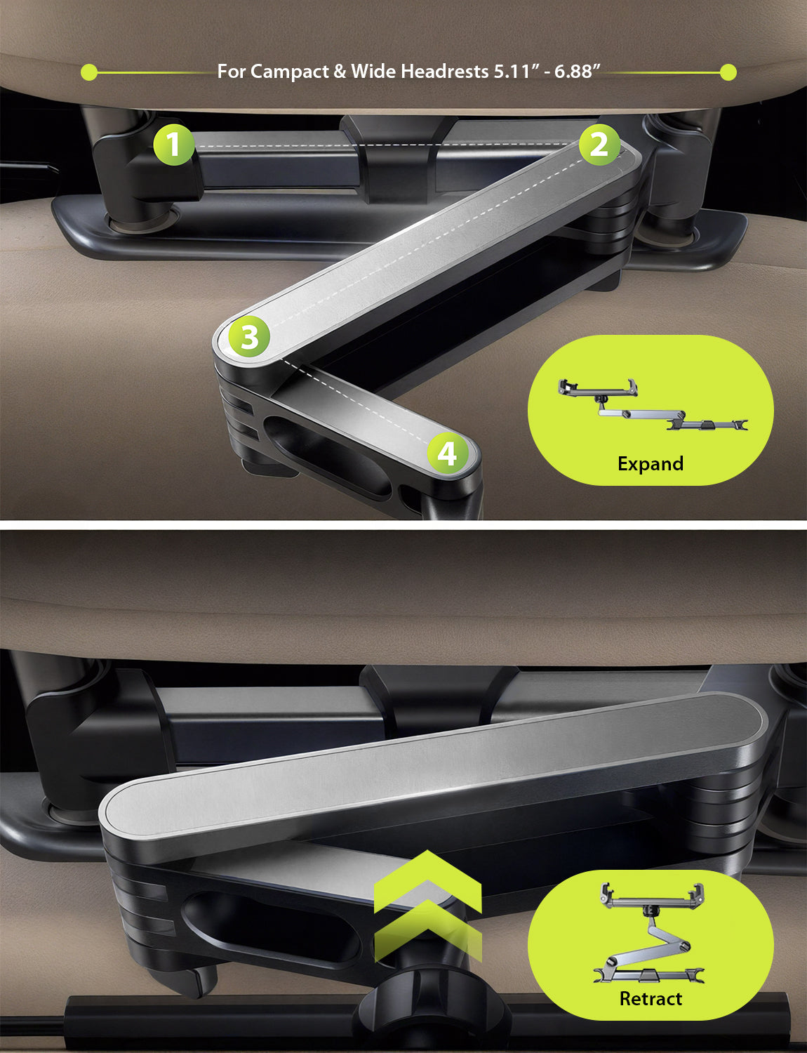 Bracketron TekGrip XL Car Tablet Headrest Mount