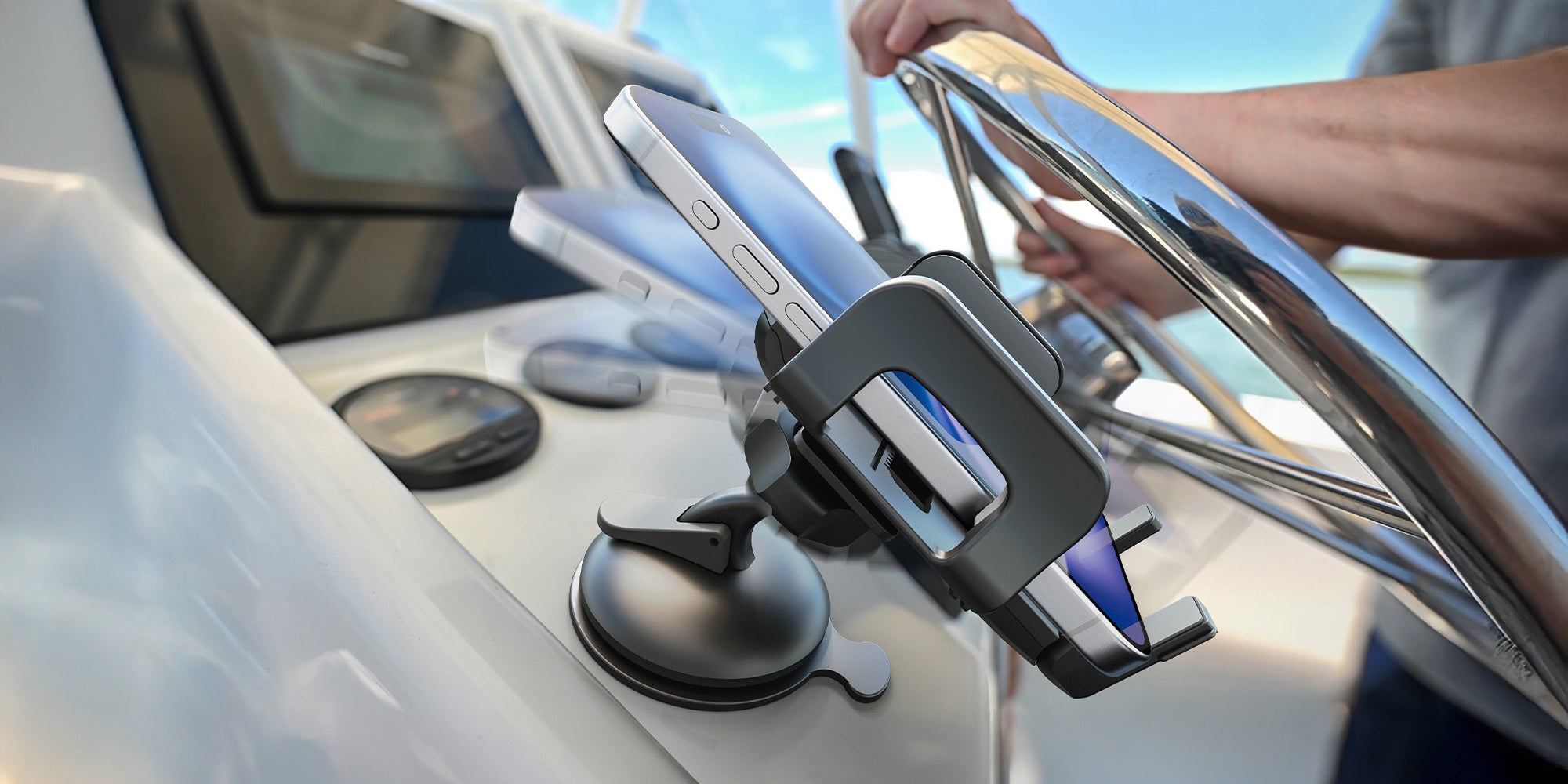 Bracketron Griplox Waterproof Suction Boat Mount Phone Holder