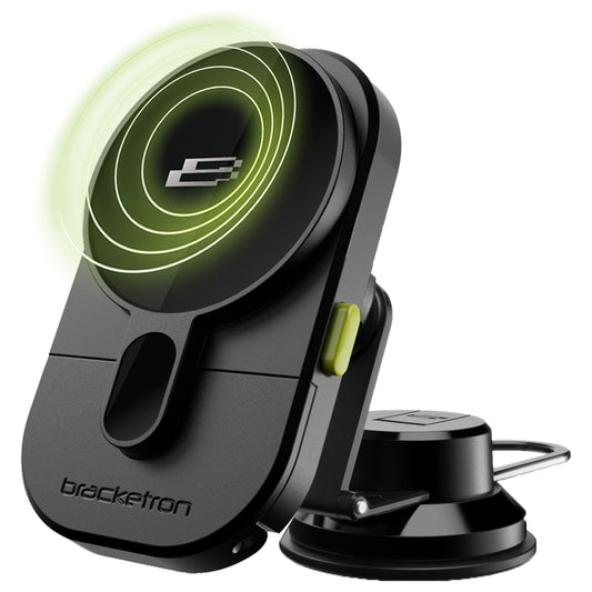 Bracketron PwrUp MagAlign Wireless Car Charger Mount – 15W MagSafe Dash, Window & Vent
